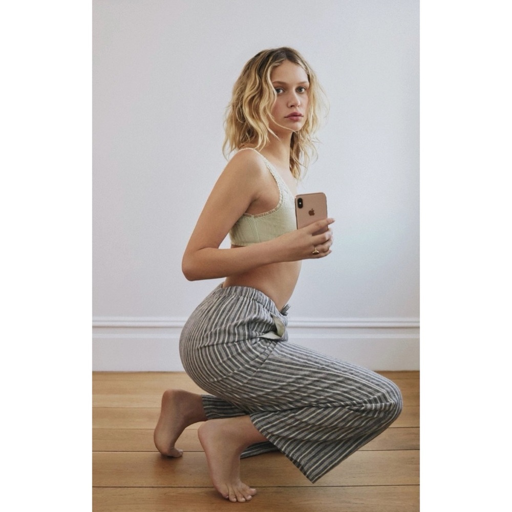 Urban Outfitter Chance Striped Linen PullOn Pant